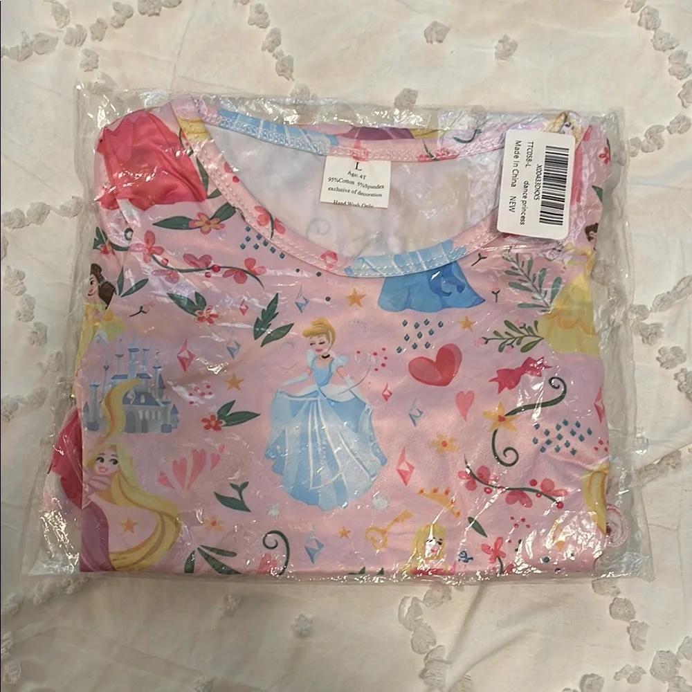 Disney Princess Pink and Blue Nightgown Pajamas with Cinderella belle and more